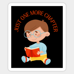 Little brother big brother reading book Just one more chapter I Love Books Bookworm Magnet